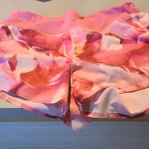 Pink and Orange Abstract Athletic Shorts